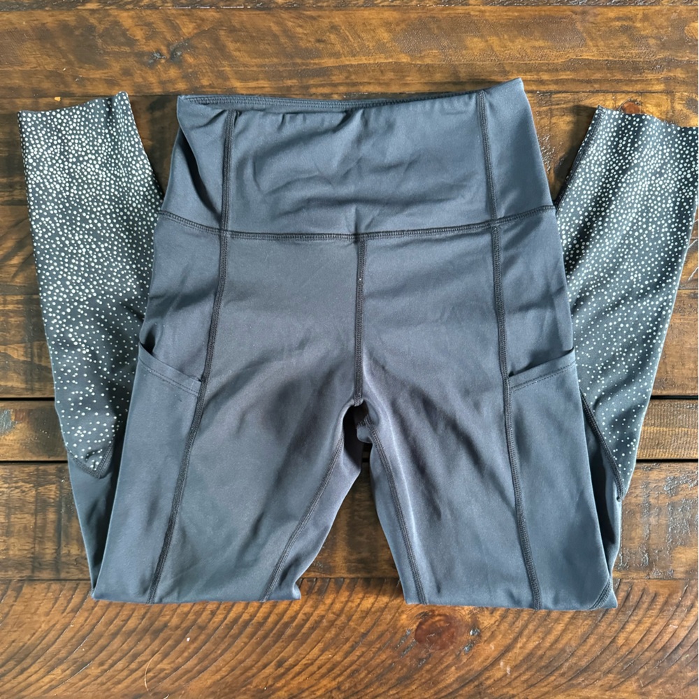 Zyia Black Reflective Pocket Light N Tight Hi-rise 7/8 26” Leggings Size 2